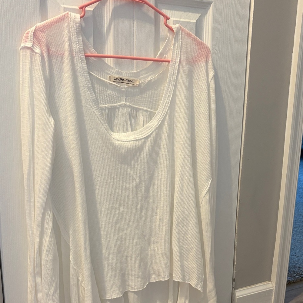 We The Free White Sheer Tunic Top